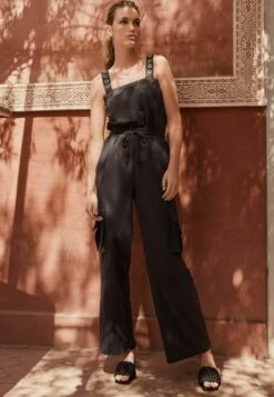 Next Cargo Sleeveless Drawstring Waist Standard - Jumpsuit - Charcoal Grey -Ulla Popken Winkel 0803e60a1451450d8735c0bb8e363891