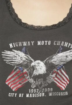 BDG Urban Outfitters Eagle Lace Trim Tank - Top - Charcoal 9 BDG Urban Outfitters Eagle Lace Trim Tank - Top - Charcoal -Ulla Popken Winkel 0919fe684b724428a57c41b6c728651f