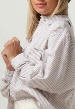 Colourful Rebel Vicky Striped Dropped Shoulder - Overhemdblouse - Zand 6 Colourful Rebel Vicky Striped Dropped Shoulder - Overhemdblouse - Zand -Ulla Popken Winkel 092530781eb643ae9f45800a3913b724