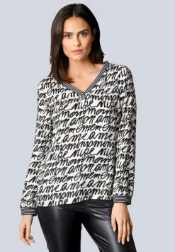 Blouse - Off White Schwarz