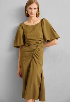 Designers Remix Valerie Puff Dress - Jurk - Olive