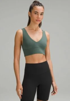 Lululemon Align V-Neck C/D Black - Sport-Bh Met Light Support - Dark Forest