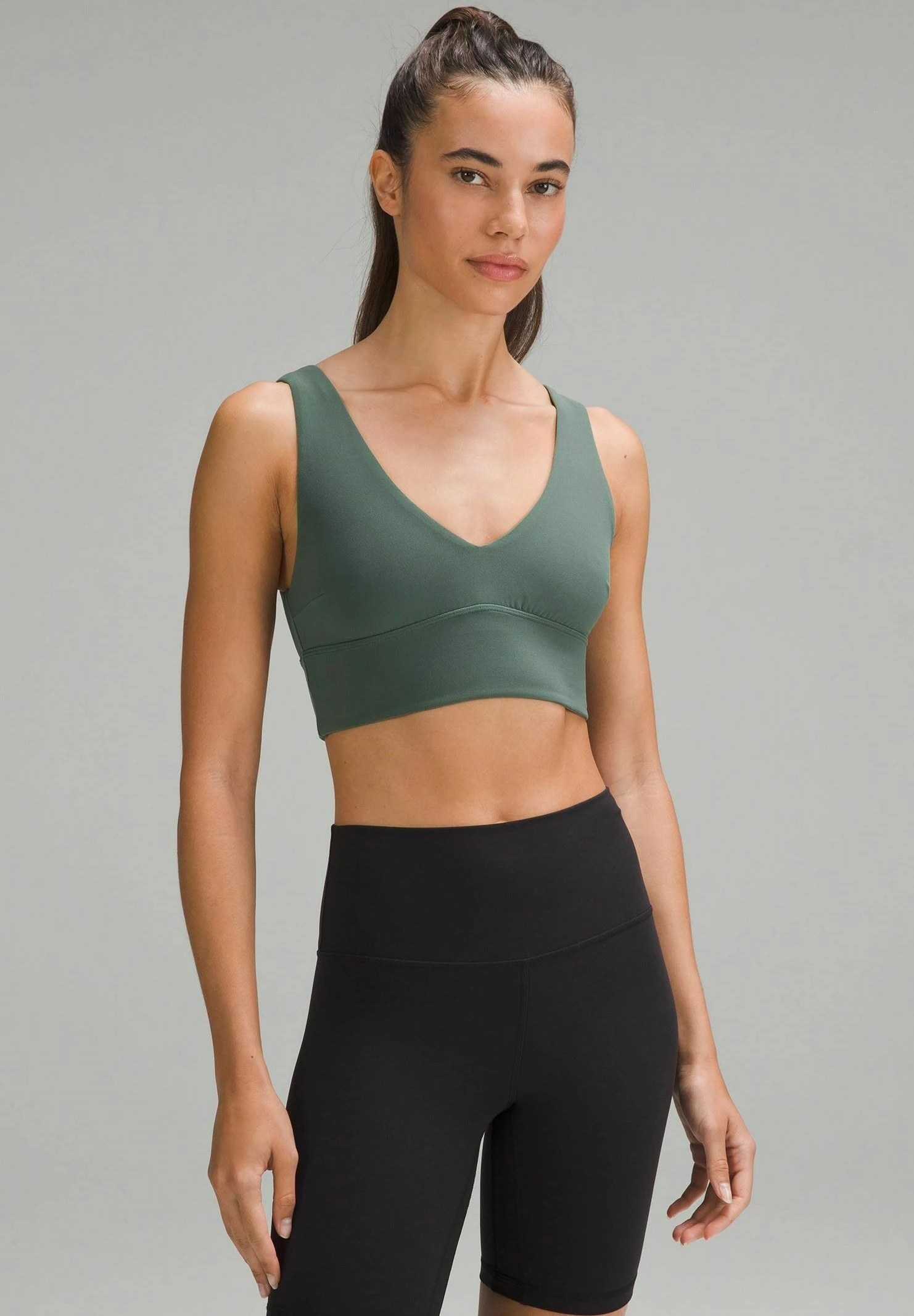 Lululemon Align V-Neck C/D Black - Sport-Bh Met Light Support - Dark Forest 1 Lululemon Align V-Neck C/D Black - Sport-Bh Met Light Support - Dark Forest