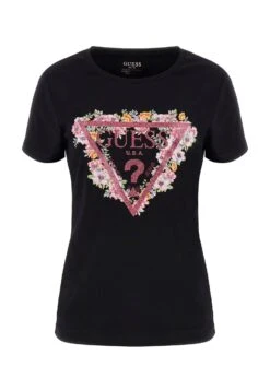 Guess Mit Logo Dreieck - T-Shirt Print - Schwarz -Ulla Popken Winkel 1dba7477d0ba4b008ee29f99a63c551a