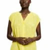 ESPRIT Kurzarm Mit Print - Overhemdblouse - Light Yellow