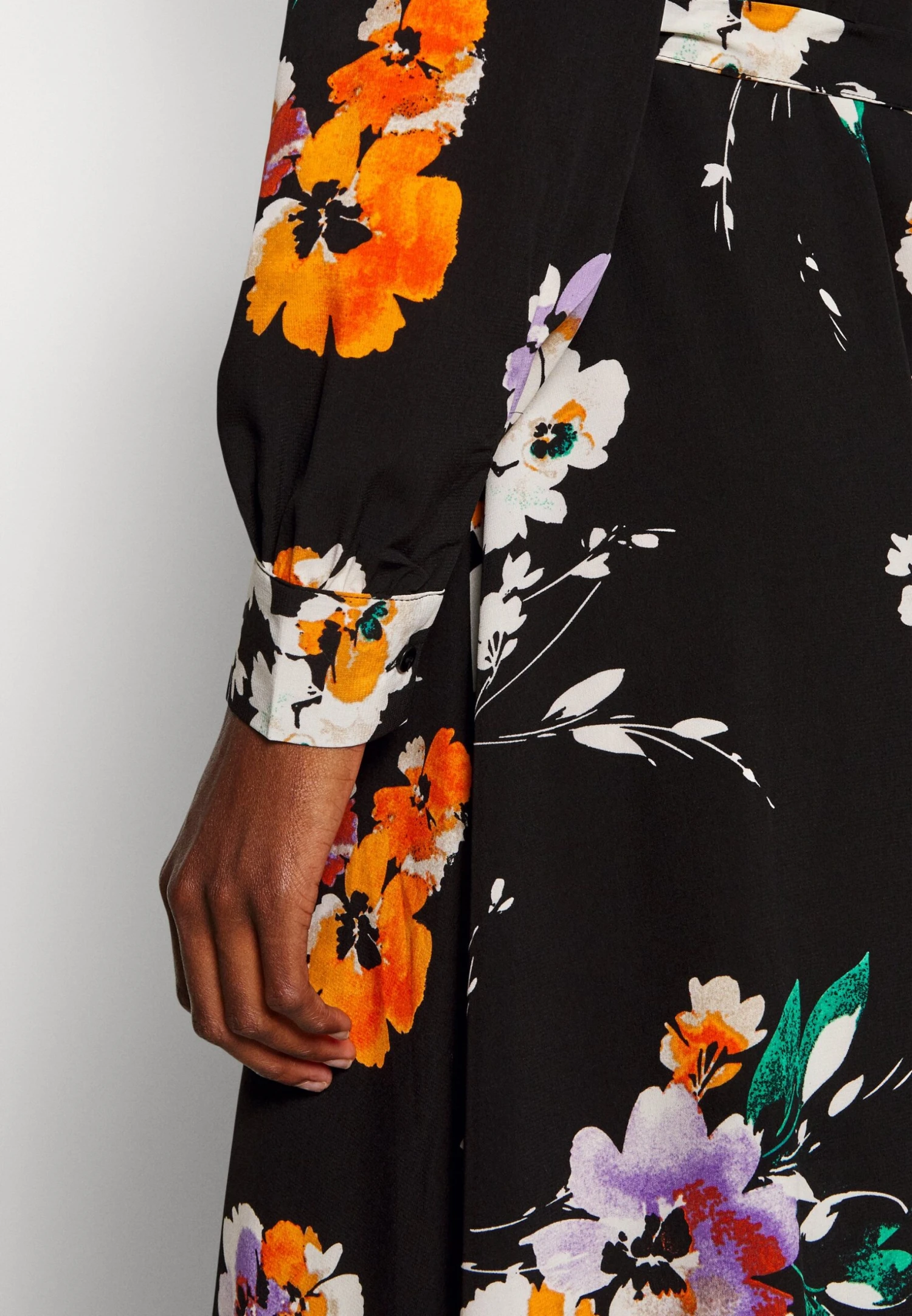 Vero Moda Tall Vmshilah Naja Long Shirt Dress - Blousejurk - Black/Penny 5 Vero Moda Tall Vmshilah Naja Long Shirt Dress - Blousejurk - Black/Penny - Afbeelding 5