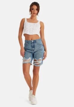 Chief Ripped- Jeansshort - Mid Blue 7 Chief Ripped- Jeansshort - Mid Blue -Ulla Popken Winkel 283d5d66fd1843a49fe88ccec4fe74c5