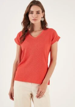 LELA Regular Fit - Blouse - Coral 8 LELA Regular Fit - Blouse - Coral -Ulla Popken Winkel 2916b6cd541b41479fe397ea71cb95bd