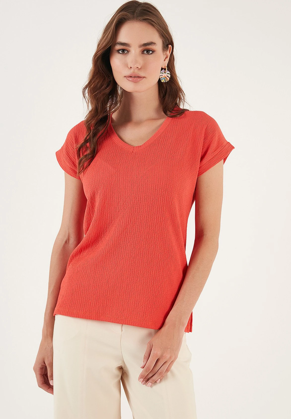 LELA Regular Fit - Blouse - Coral 4 LELA Regular Fit - Blouse - Coral - Afbeelding 4