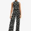 Desigual Contrast Floral Jumpsuit - Jumpsuit - Black