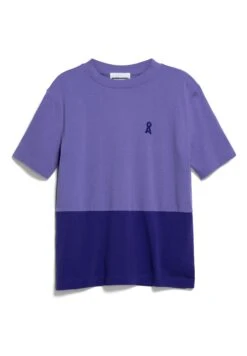 Armedangels Tarjaa Patched - T-Shirt Print - Purple Stone Indigo Lilac -Ulla Popken Winkel 368b9e75eb014fc0852ef493299c1ed9