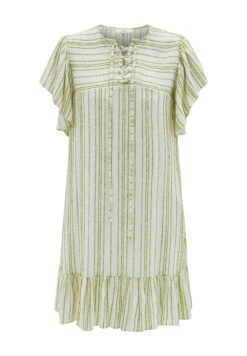 Lace-Up - Jurk - Striped Khaki -Ulla Popken Winkel 3973577fed3e4aa0926e5f1a20c382d5