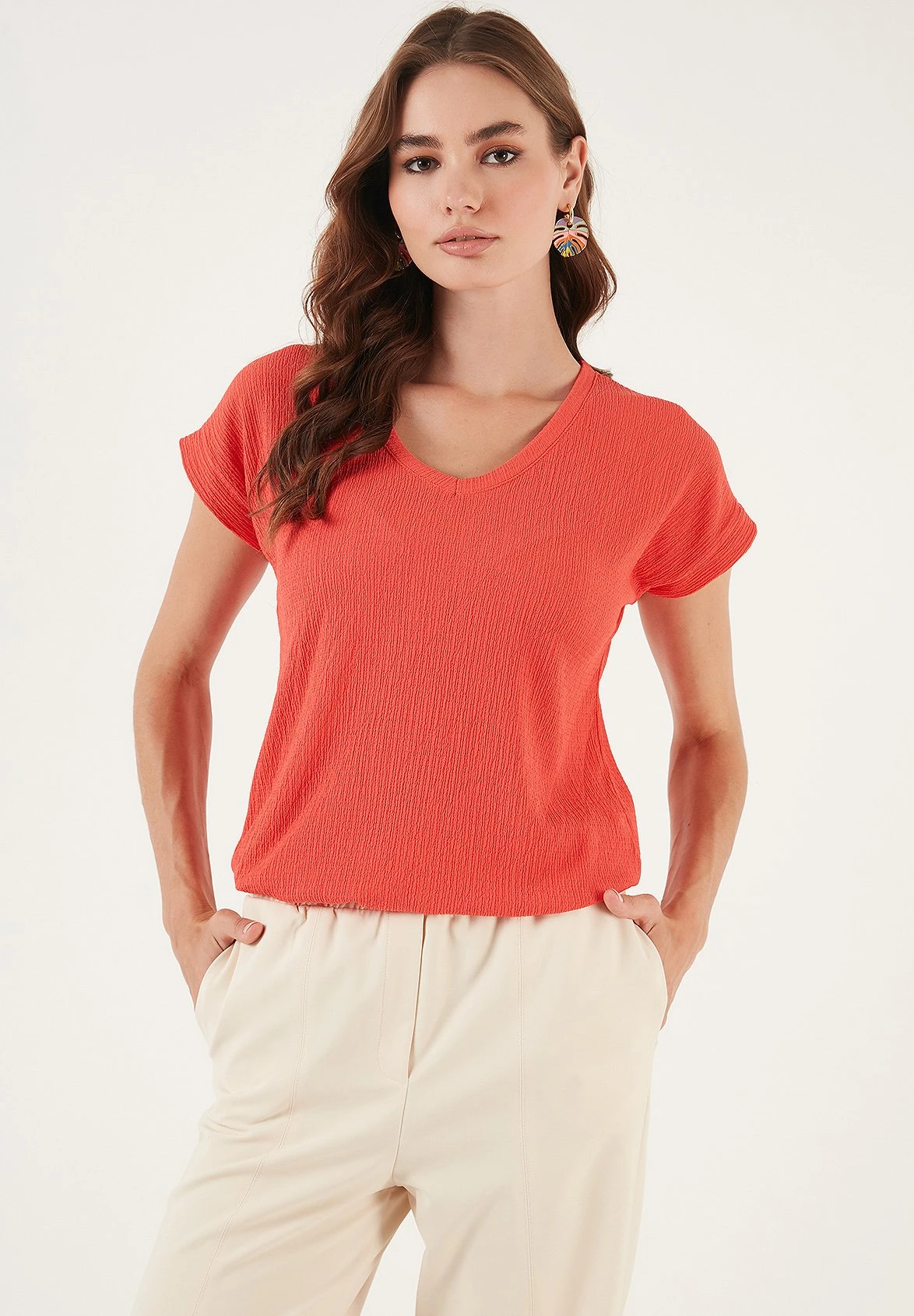 LELA Regular Fit - Blouse - Coral 3 LELA Regular Fit - Blouse - Coral - Afbeelding 3