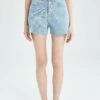 DeFacto Mom Fit - Jeansshort - Blue