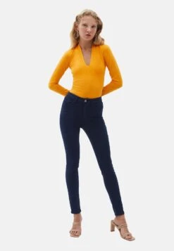 V-Neck - Longsleeve - Apricot -Ulla Popken Winkel 4793f2786f5743d28fd5631963df2d10