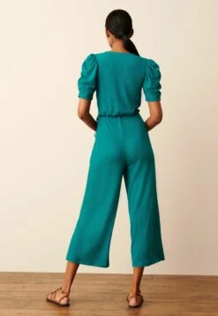 Next V-Neck Short Sleeve Petite - Jumpsuit - Teal Blue -Ulla Popken Winkel 48a06fa2fb6848588b24c39476c36b97