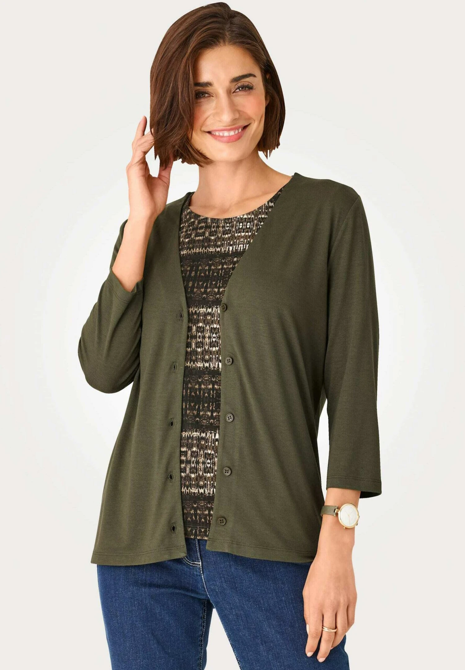 Set - Lichte Jas - Oliv/Dunkelgrün 1 Set - Lichte Jas - Oliv/Dunkelgrün