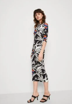 Farm Rio Toucans Wave Midi Dress - Jerseyjurk - Black -Ulla Popken Winkel 4d123fb7627646dcbaae84b551c48723