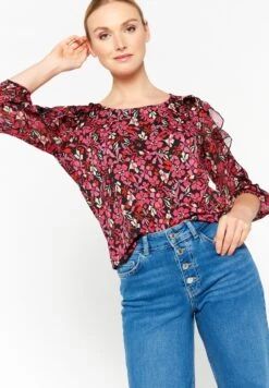 LOLALIZA Floral Print - Blouse - Black 9 LOLALIZA Floral Print - Blouse - Black -Ulla Popken Winkel 4edf9a30ab5f49839ebf797e756f9295
