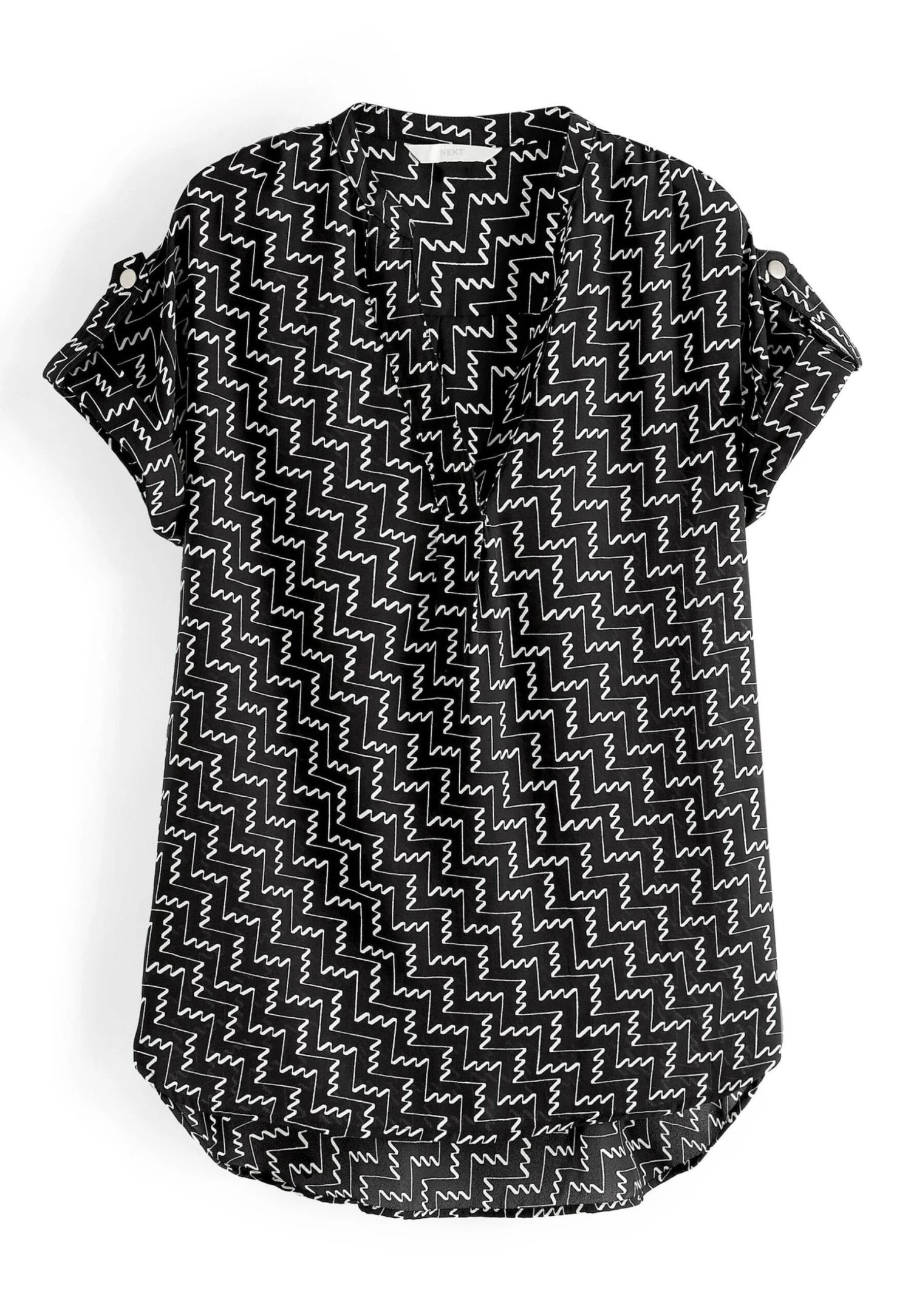 Next Overhead LonglineShort SleevePetite - Blouse - Black White Print 4 Next Overhead LonglineShort SleevePetite - Blouse - Black White Print - Afbeelding 4