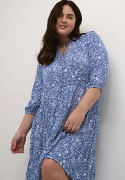 Kcferina Ami - Jurk - Blue Small Flower -Ulla Popken Winkel 5043518eaffa41cf9c18e89435d4a3cc