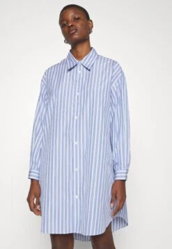 MM6 Maison Margiela Dress - Blousejurk - Blue/White -Ulla Popken Winkel 50768db351844eb6826bf2287f646959