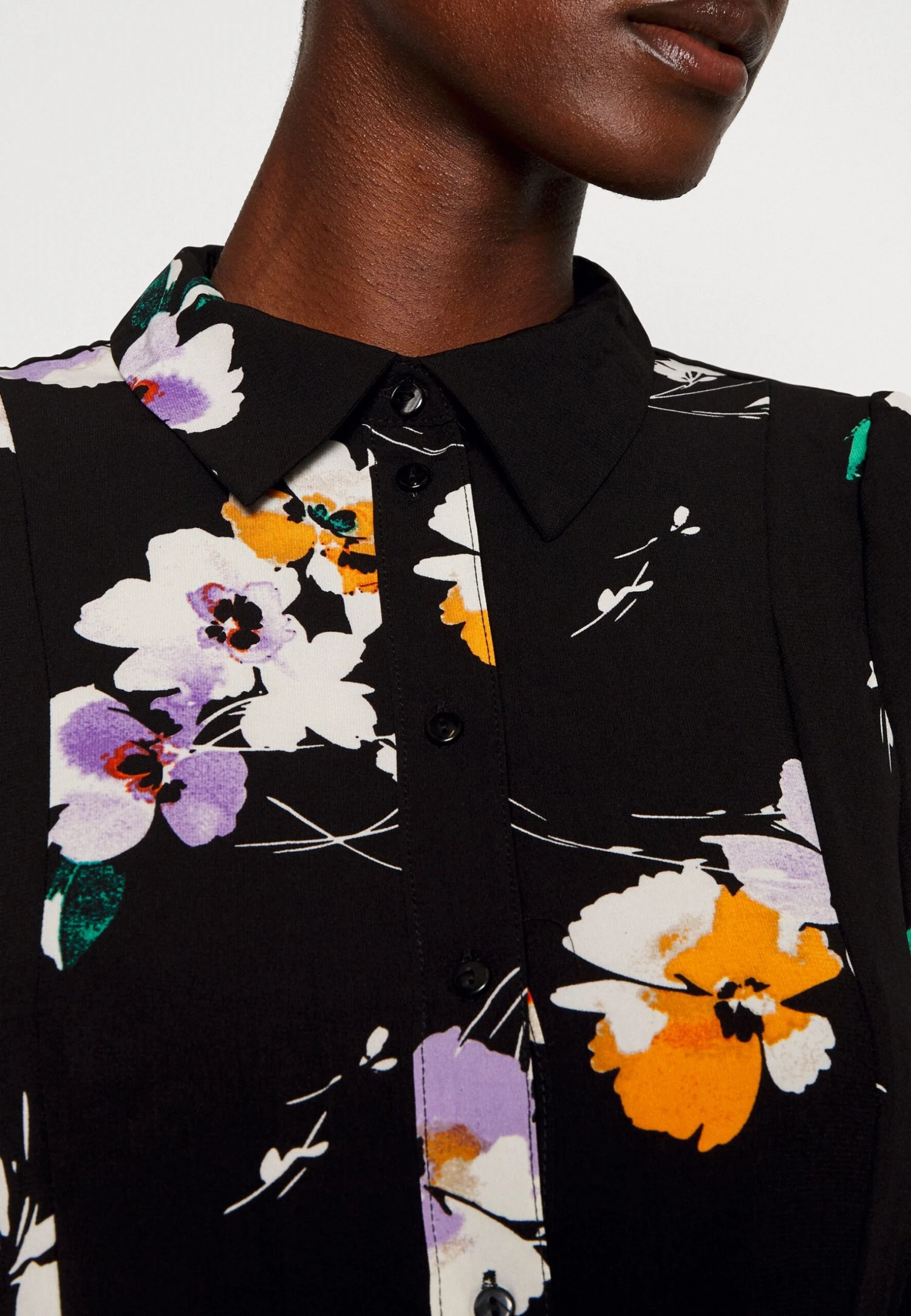 Vero Moda Tall Vmshilah Naja Long Shirt Dress - Blousejurk - Black/Penny 7 Vero Moda Tall Vmshilah Naja Long Shirt Dress - Blousejurk - Black/Penny - Afbeelding 7