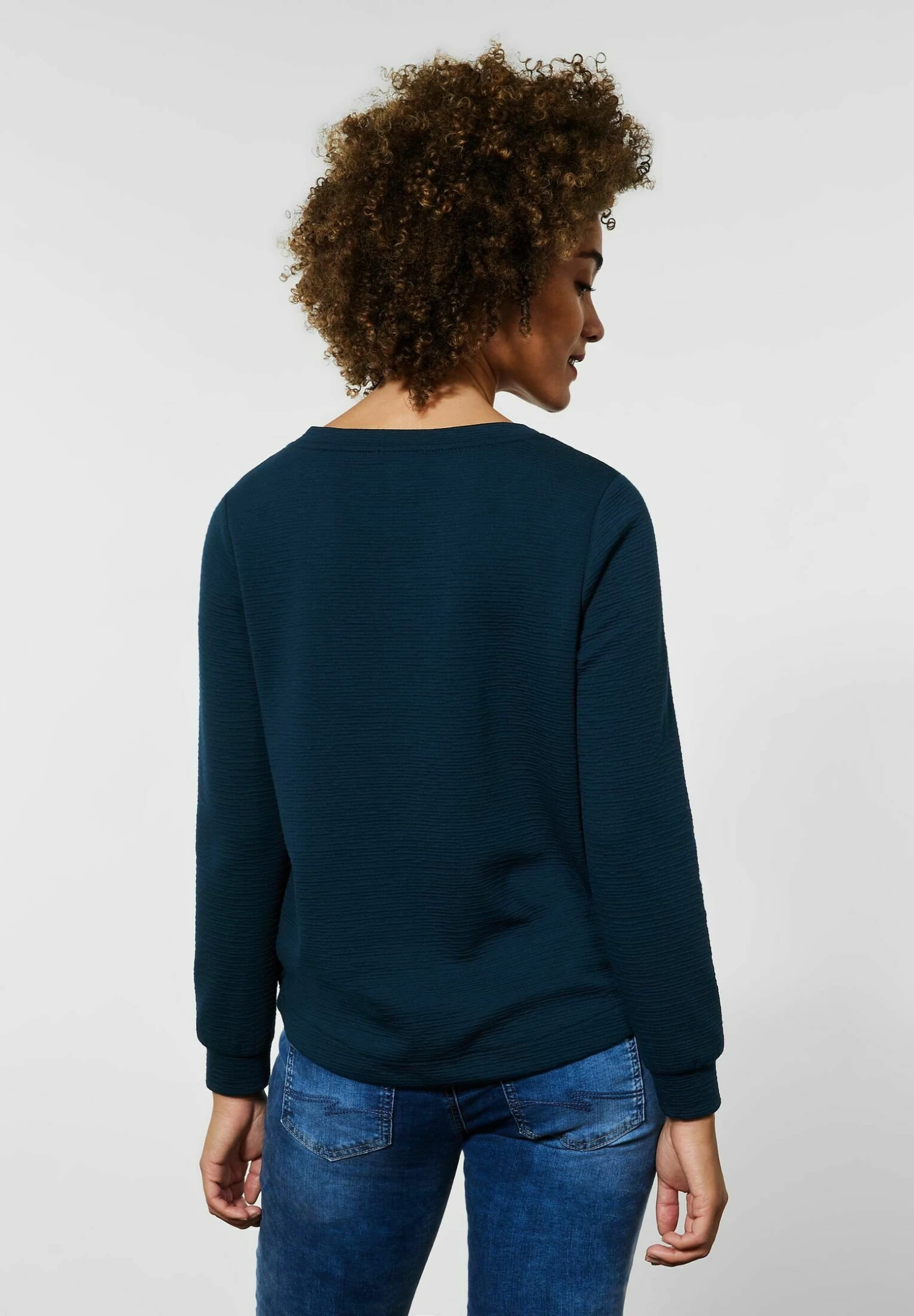 STREET ONE Mit V-Ausschnitt - Longsleeve - Blau 2 STREET ONE Mit V-Ausschnitt - Longsleeve - Blau - Afbeelding 2