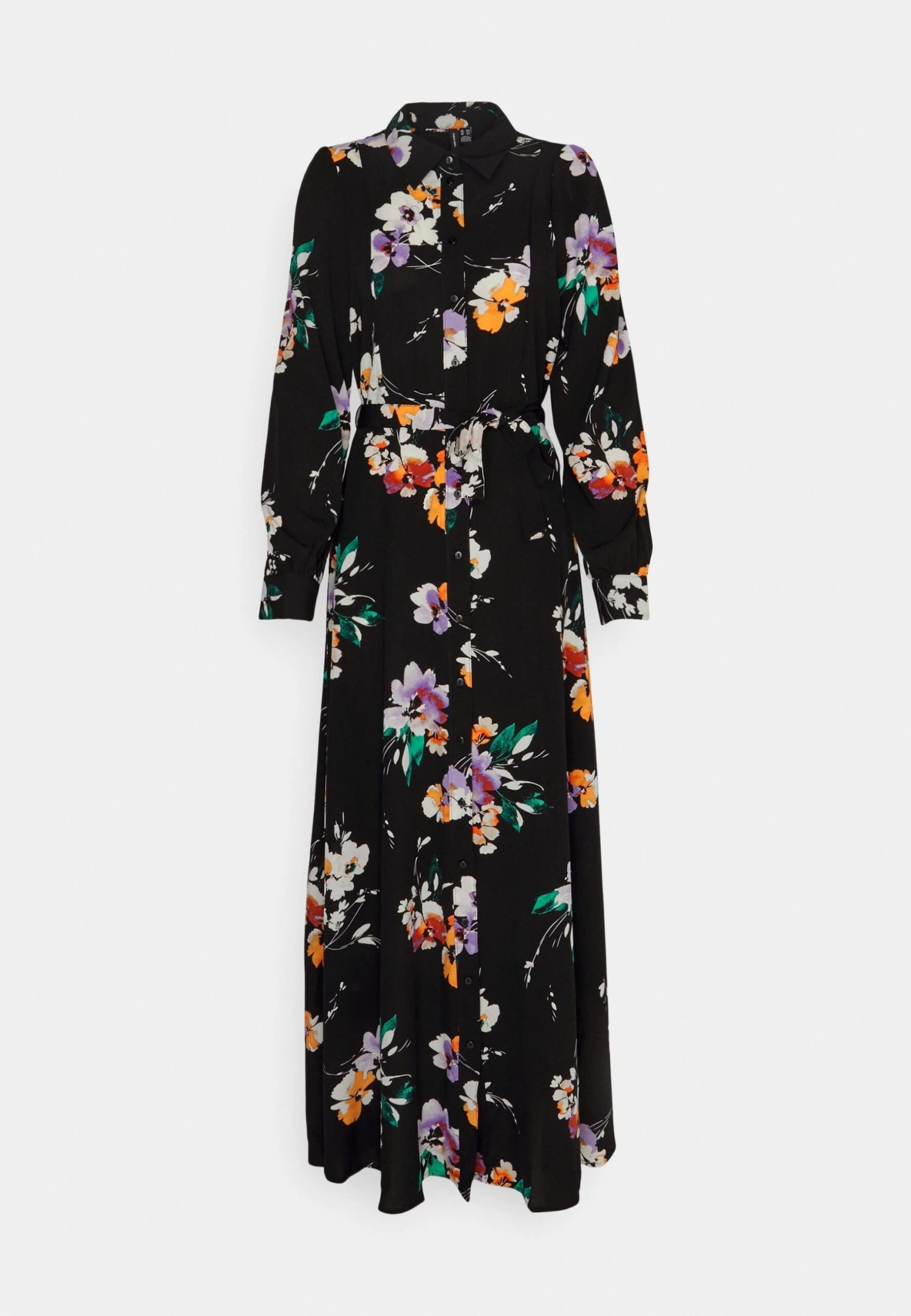 Vero Moda Tall Vmshilah Naja Long Shirt Dress - Blousejurk - Black/Penny 6 Vero Moda Tall Vmshilah Naja Long Shirt Dress - Blousejurk - Black/Penny - Afbeelding 6