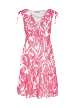 Kurzes Mit Grafischem Muster Und Schleifen An Den S - Jurk - Fushia -Ulla Popken Winkel 5f35e3f99ece4ccdba467d421e2187a5