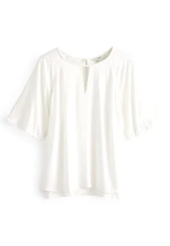 Next Notch Neck Standard - Blouse - Ecru Cream -Ulla Popken Winkel 6130693138984de49fa5632358e5bcd4