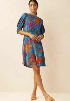 Next Short Sleeve Mini Petite - Jurk - Blue Floral -Ulla Popken Winkel 64f00a97bf9240c292b10ed8f191e4e9