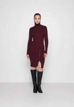 Vero Moda Vmabba Button Roll Neck Dress - Gebreide Jurk - Port Royale