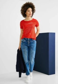 STREET ONE Leo Folien - T-Shirt Print - Orange -Ulla Popken Winkel 66a2a45f909e42c09565dd3d570711f9