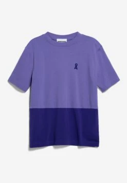 Armedangels Tarjaa Patched - T-Shirt Print - Purple Stone Indigo Lilac -Ulla Popken Winkel 66cdbe773a1c43dc9adfeae892e8358f