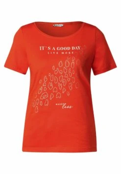 STREET ONE Leo Folien - T-Shirt Print - Orange -Ulla Popken Winkel 69563531615b4db7820ee673ebb5b081