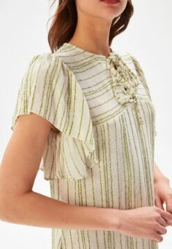 Lace-Up - Jurk - Striped Khaki -Ulla Popken Winkel 6b63e56ffe9d4ab3b07fae4361bc86e1