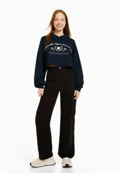 BERSHKA Print With Collar - Poloshirt - Royal Blue -Ulla Popken Winkel 6c88fe7e2c5c4a11a6b28769bd810c53