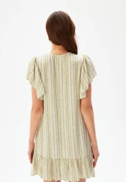 Lace-Up - Jurk - Striped Khaki -Ulla Popken Winkel 6e19e4865a5045cd8c3cd7e6c17505b1