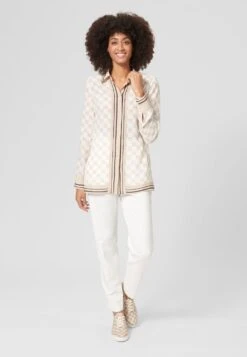 Mit M-Logos - Overhemdblouse - Wollweiß Platinfarben -Ulla Popken Winkel 6f2e1632d6954bd29c2c07f88b136945