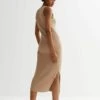 New Look Split- Gebreide Jurk - Camel