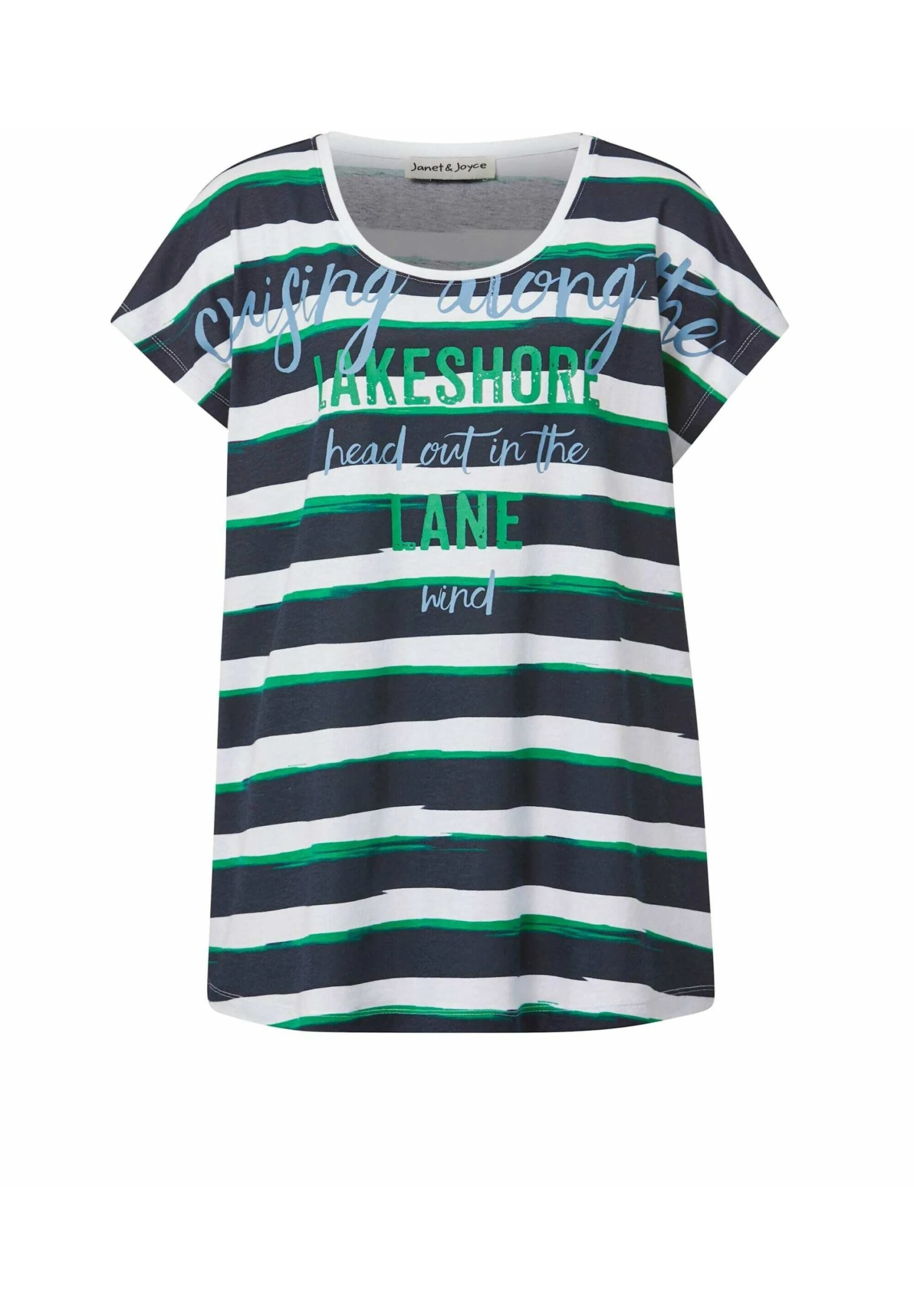 T-Shirt Print - Weiß Blau 7 T-Shirt Print - Weiß Blau - Afbeelding 7