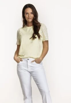 Broderie Anglaise Mix - Blouse - Soft Yellow