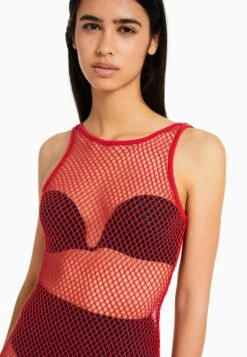 BERSHKA Long Strappy - Maxi-Jurk - Red -Ulla Popken Winkel 798d81a6832f49cb9631ffd6421a9f4c