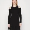 DKNY Shldr Fit Flare Drss - Cocktailjurk - Black