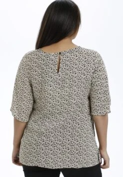 Kcerina - Blouse - Sand /Black Petit Flower Prin -Ulla Popken Winkel 7b0d9baeb1624c4c85fcf74a733e84ce