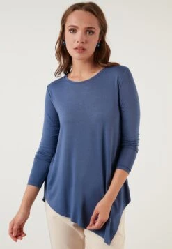 LELA Slim Fit - Longsleeve - Indigo -Ulla Popken Winkel 7b32f73adf6549e99fb7cbc24f52233e