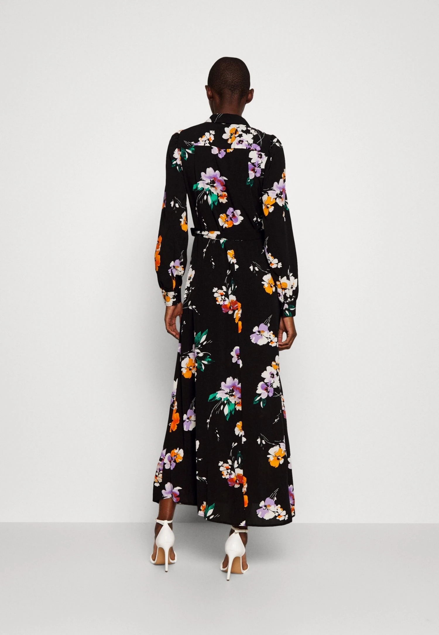 Vero Moda Tall Vmshilah Naja Long Shirt Dress - Blousejurk - Black/Penny 3 Vero Moda Tall Vmshilah Naja Long Shirt Dress - Blousejurk - Black/Penny - Afbeelding 3