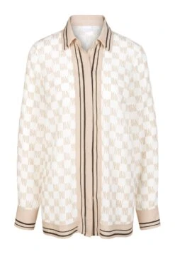 Mit M-Logos - Overhemdblouse - Wollweiß Platinfarben -Ulla Popken Winkel 7d02eb1db7bc4e559f2db4dcb2979009