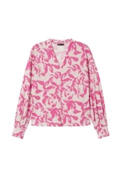 Karin V-Neck Flower Print - Blouse - Versus Rose -Ulla Popken Winkel 8094b461630d468586d27fa7f3c507ac